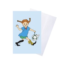Pippi Wenskaart Met Envelop - Roze (8616)