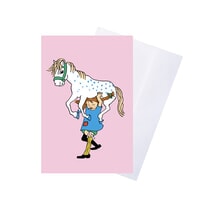 Pippi Wenskaart Met Envelop - Blauw (8617)