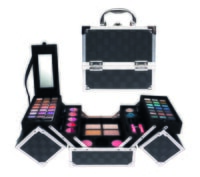 Make-Up Set Zwart geblokt patroon 20x15x15 Cm Casuelle (81.664.00)
