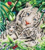 White Tiger and Cubs Diamond Dotz: 52x52 cm (DD10.006)