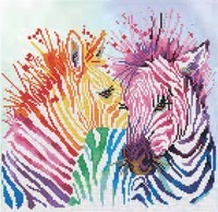 Rainbow Zebras Diamond Dotz: 40x40 cm (DD8.005)