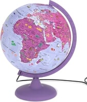 Globe Arca paars: 25 cm met LED verlichting (0325BU) Wereldbol