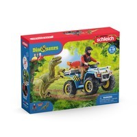 Vlucht van velociraptor op quad Schleich (41466)