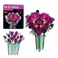 Sluban PLEYERID Flower Pink Floyd Rose Bouquet Decorated with Lights (M38-P8166)