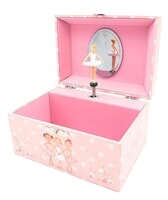 Muziekdoosje met Ballerina Roze met witte stip