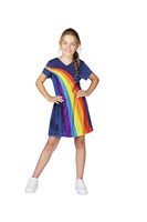 K3 verkleedjurk - regenboog blauw - 9-11 jaar maat 152